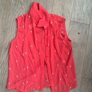 Women's Sleeveless Coral Blouse